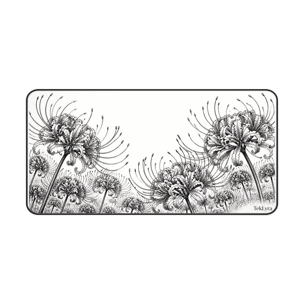 Black and white Spider Lily Mousepad, White bakcground