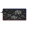 Black and white LED spider lily Mousepad, Black Background