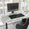 Black and white LED spider lily Mousepad, Black Background