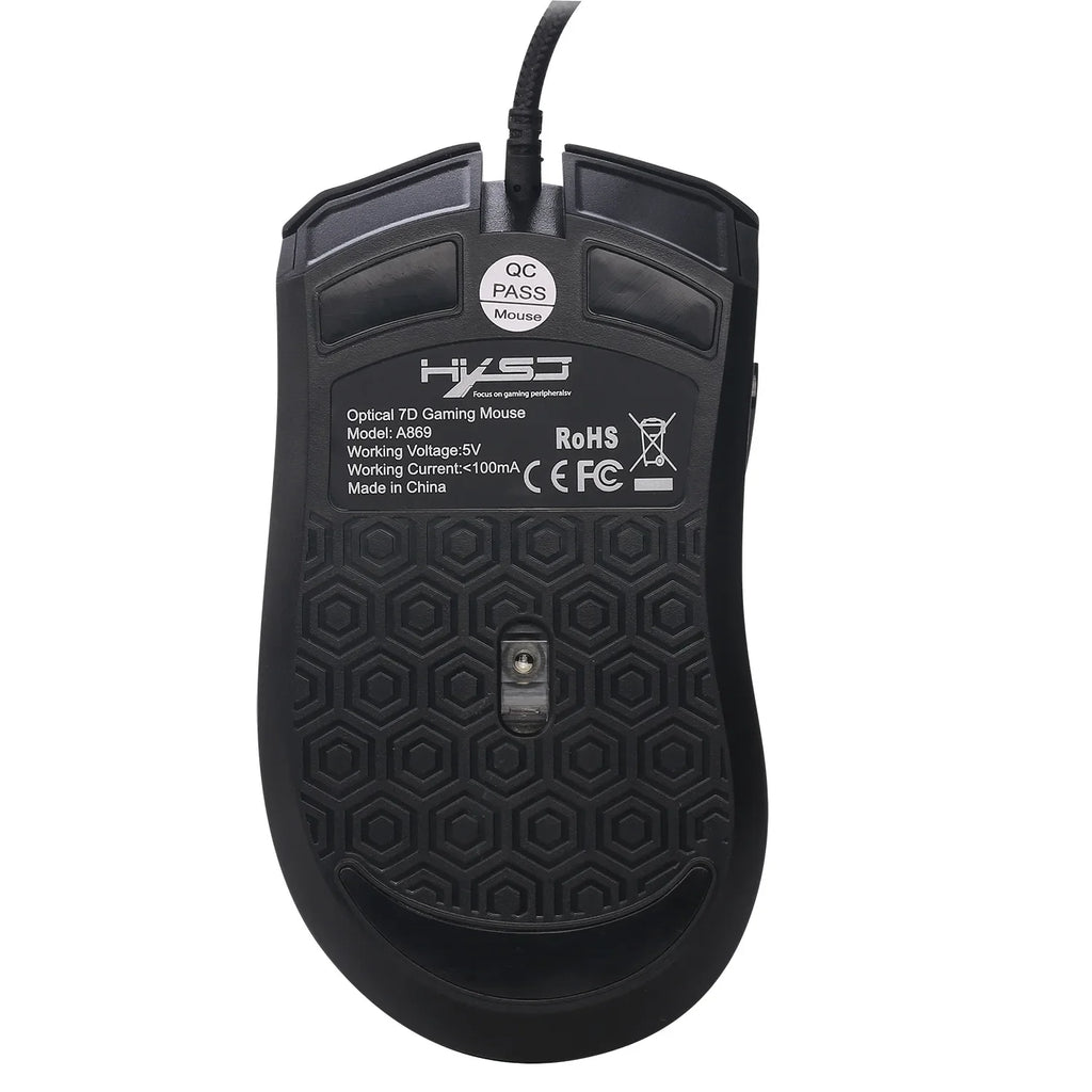 A869 HXSJ Colorful Light Gaming Mouse eSports Wired Mouse Computer Competitive Mouse