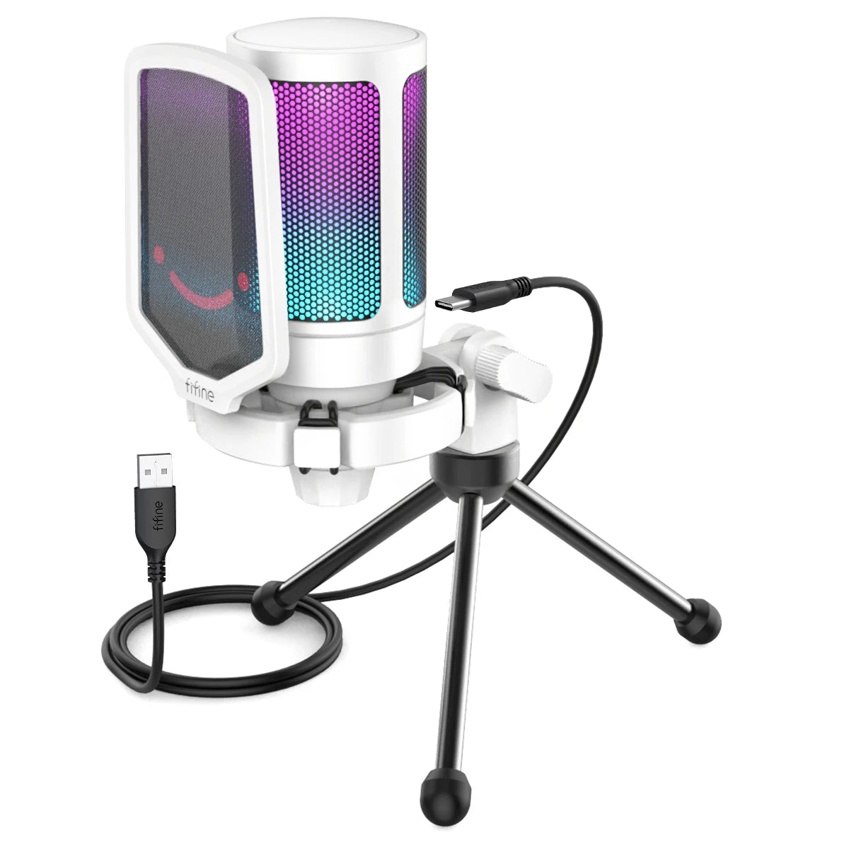 FIFINE A6V USB RGB Condenser Gaming Microphone