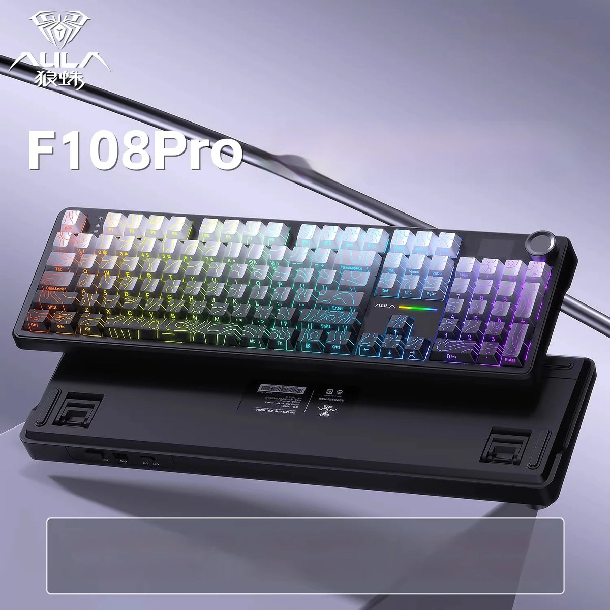 AULA F108 Pro 104-Key Tri-Mode Hot-Swap RGB Keyboard