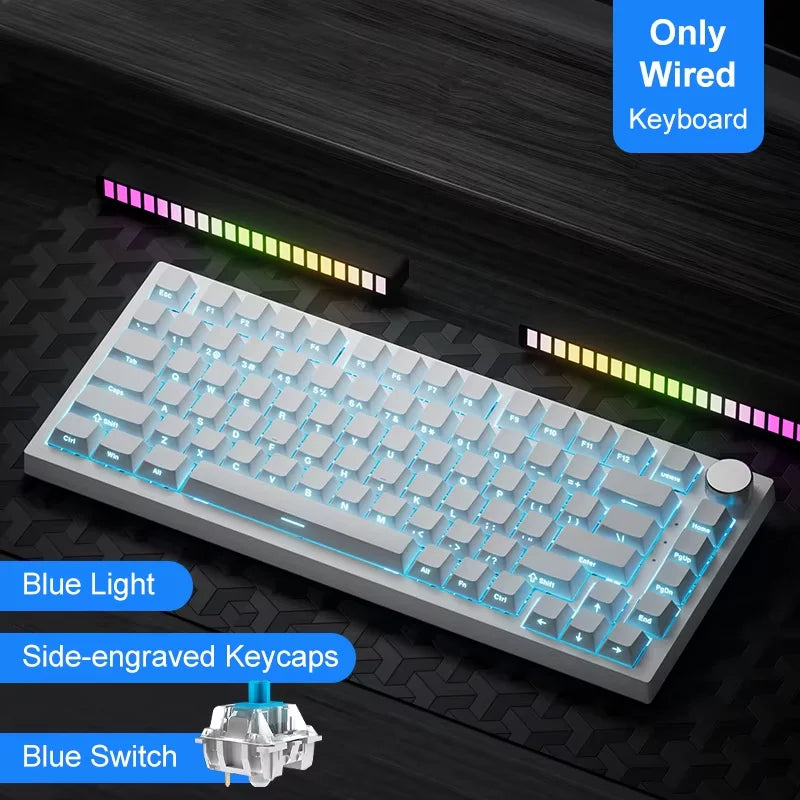 AJAZZ AK820/Pro Wireless Mechanical Keyboard Bluetooth 5.1 2.4G USB-C Wired Hot Swappable RGB Gaming Keyboard Gasket Mount with