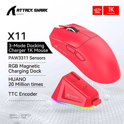 ATTACK SHARK R1/X11 Tri-Mode Wireless Gaming Mouse