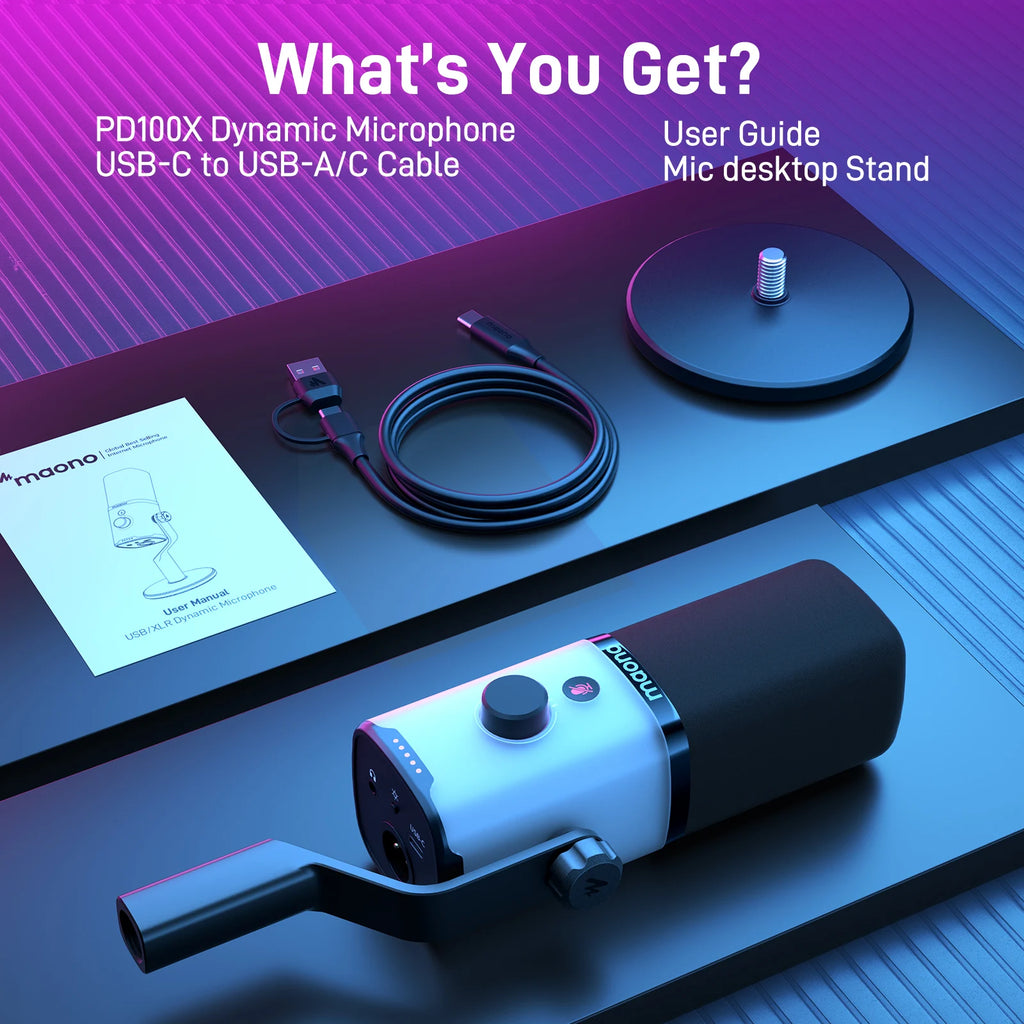 MAONO PD100X USB/XLR RGB Dynamic Gaming Microphone