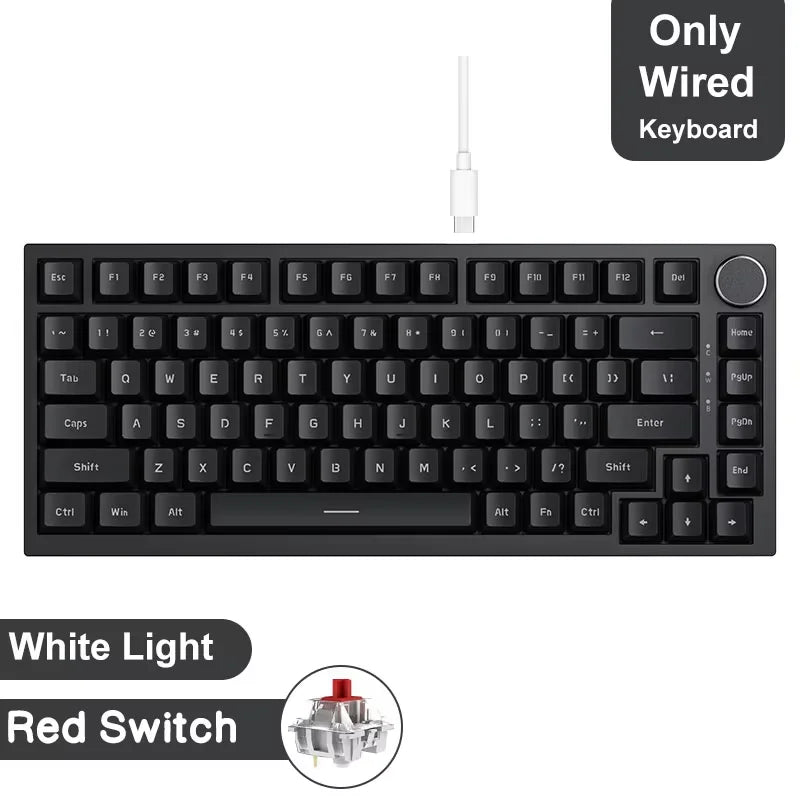 AJAZZ AK820/Pro Wireless Mechanical Keyboard Bluetooth 5.1 2.4G USB-C Wired Hot Swappable RGB Gaming Keyboard Gasket Mount with