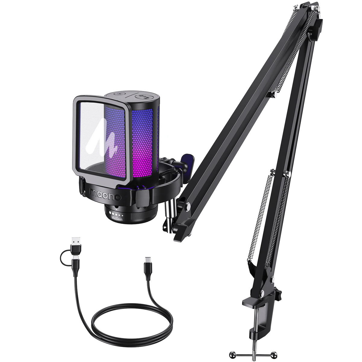 MAONO GamerWave DGM20S RGB USB Gaming Microphone