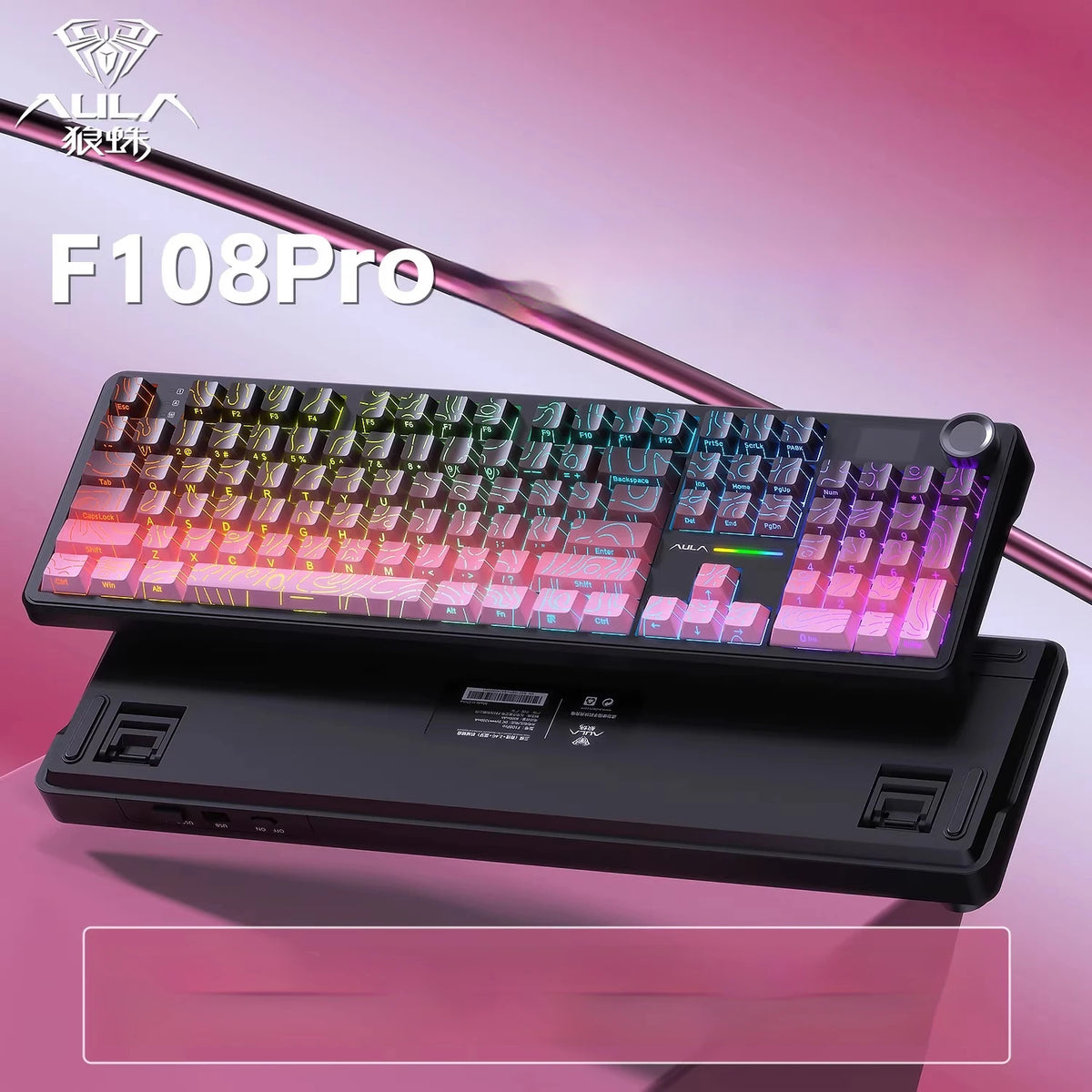 AULA F108 Pro 104-Key Tri-Mode Hot-Swap RGB Keyboard