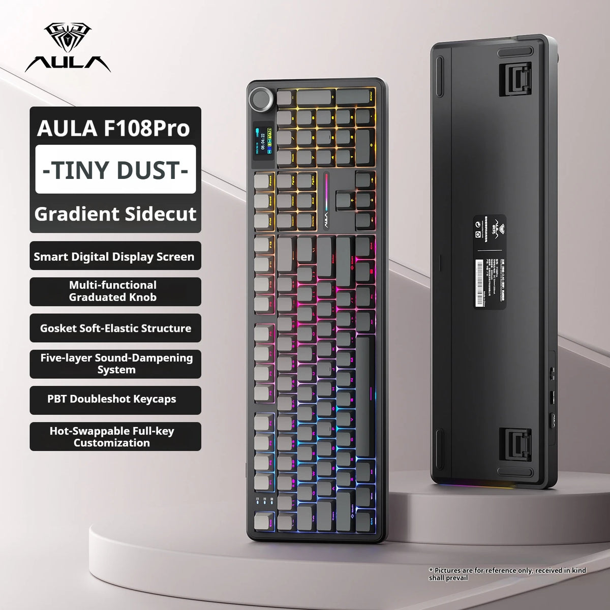 AULA F108 Pro 104-Key Tri-Mode Hot-Swap RGB Keyboard