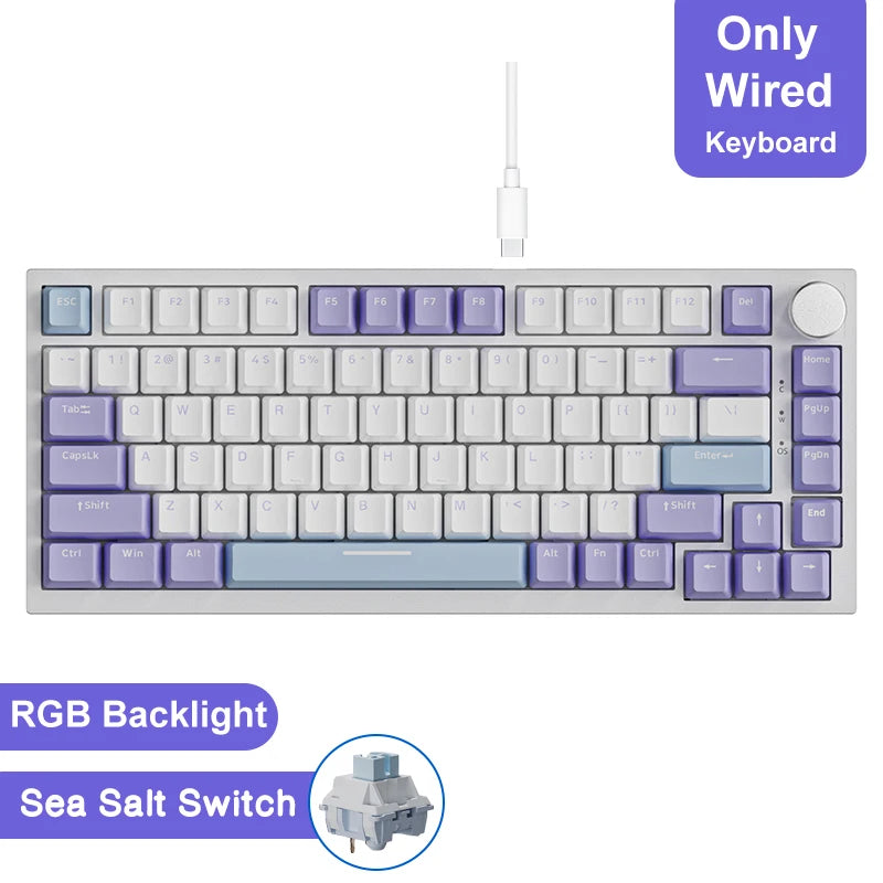 AJAZZ AK820/Pro Wireless Mechanical Keyboard Bluetooth 5.1 2.4G USB-C Wired Hot Swappable RGB Gaming Keyboard Gasket Mount with