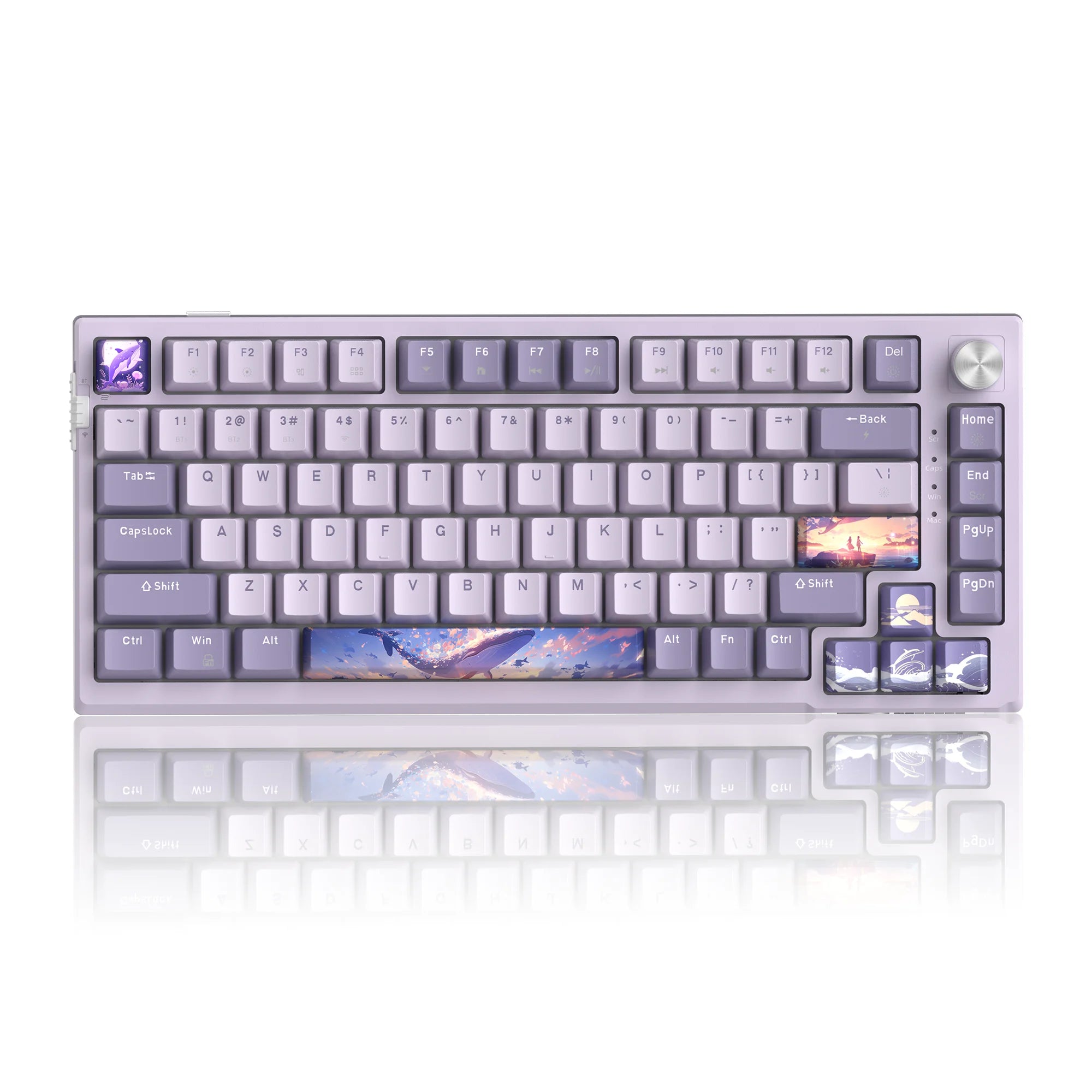 MageGee SKY81 75% Mechanical Gaming Keyboard, RGB Gasket Hot Swappable Wired Custom Creamy Sound Dampening Keyboard with Knob