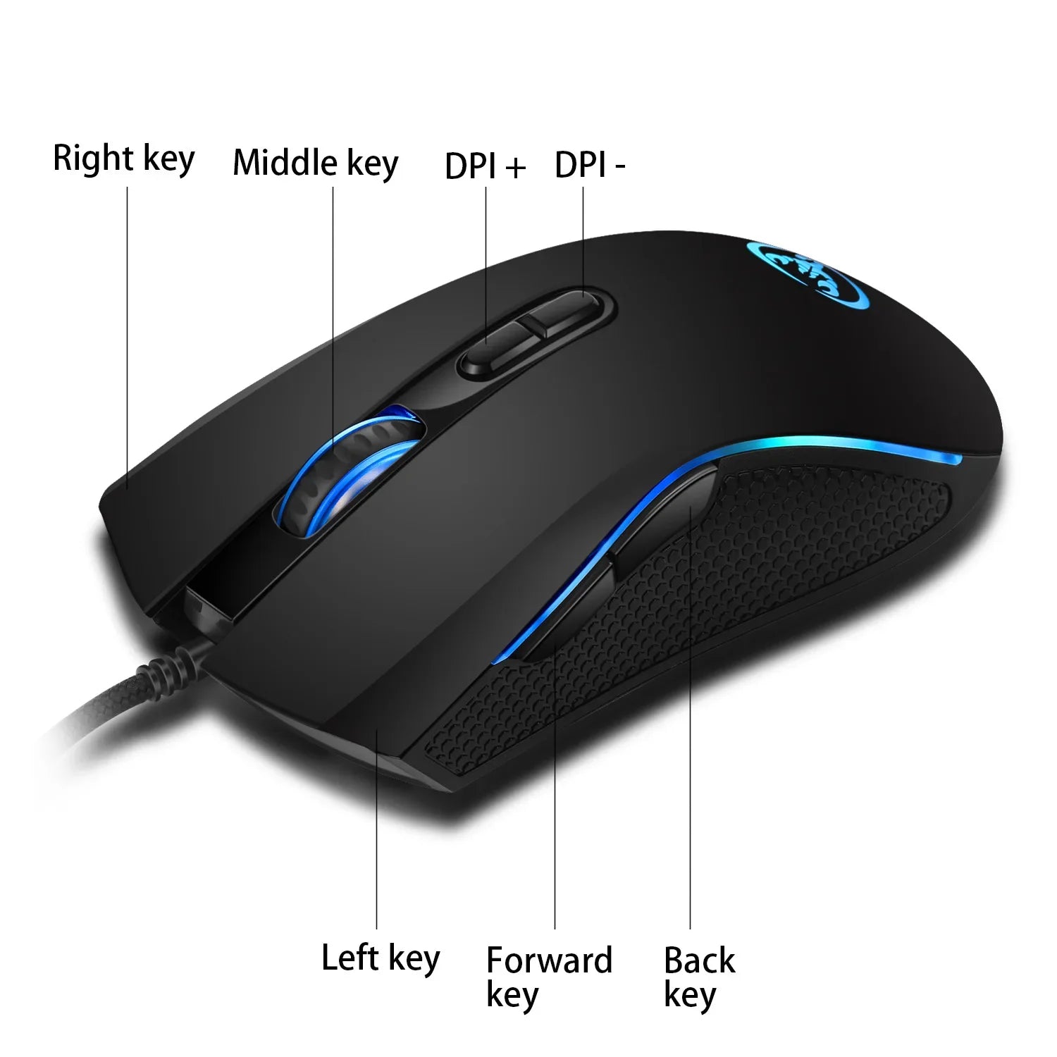 A869 HXSJ Colorful Light Gaming Mouse eSports Wired Mouse Computer Competitive Mouse