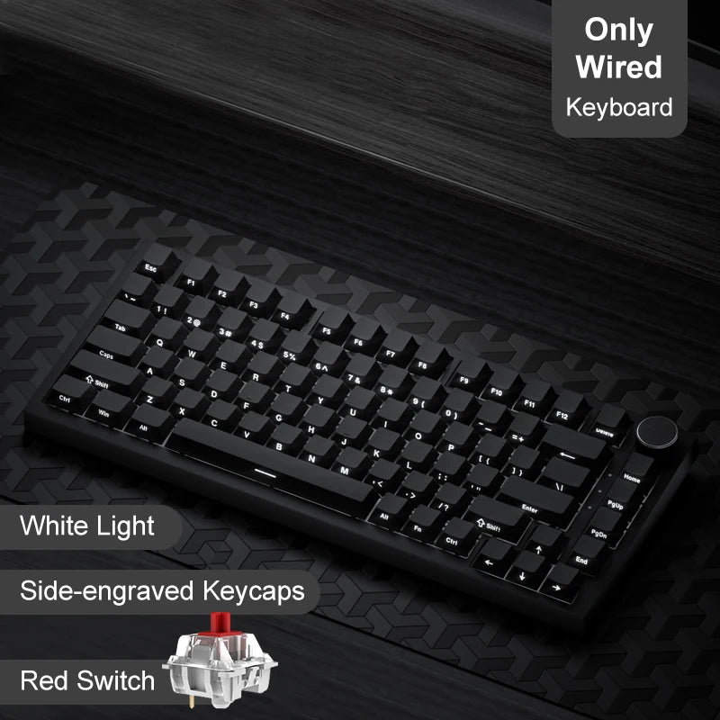 AJAZZ AK820/Pro Wireless Mechanical Keyboard Bluetooth 5.1 2.4G USB-C Wired Hot Swappable RGB Gaming Keyboard Gasket Mount with
