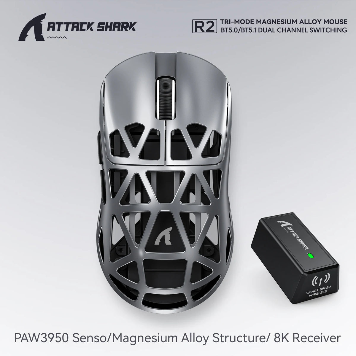 ATTACK SHARK R2 42K DPI Magnesium Wireless Gaming Mouse