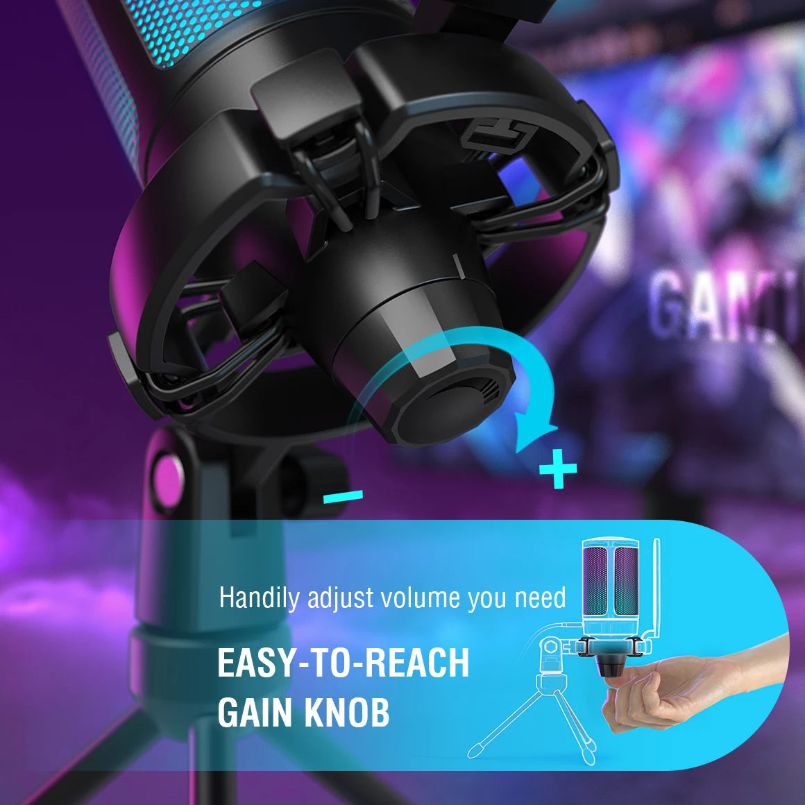 FIFINE A6V USB RGB Condenser Gaming Microphone