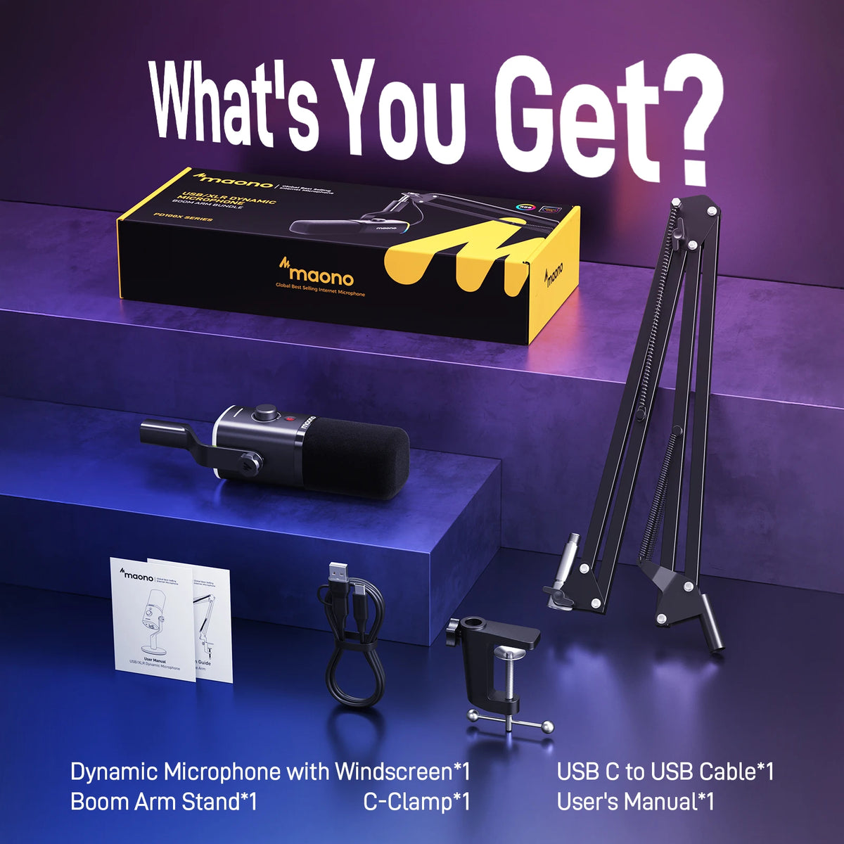 MAONO PD100X USB/XLR RGB Dynamic Gaming Microphone