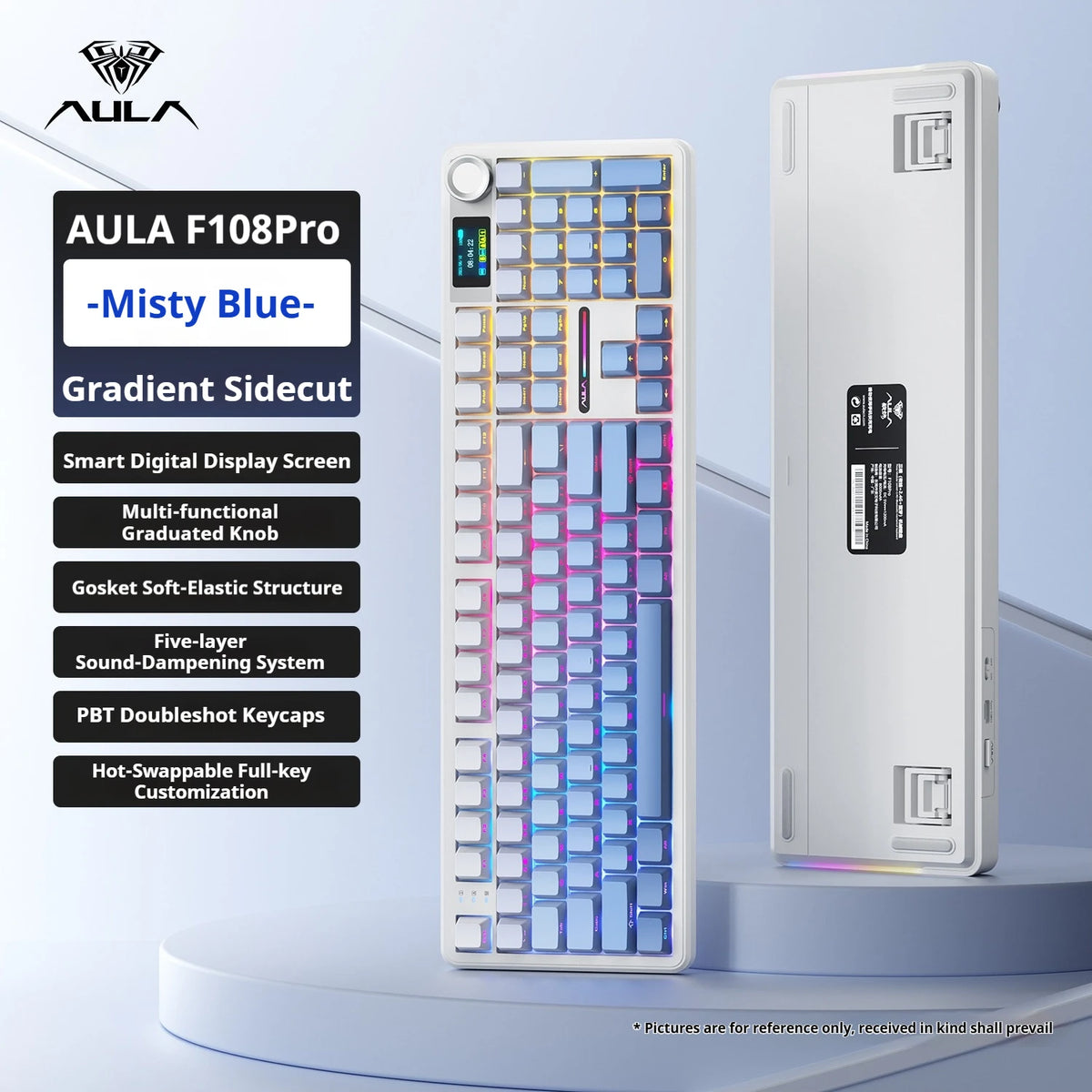 AULA F108 Pro 104-Key Tri-Mode Hot-Swap RGB Keyboard