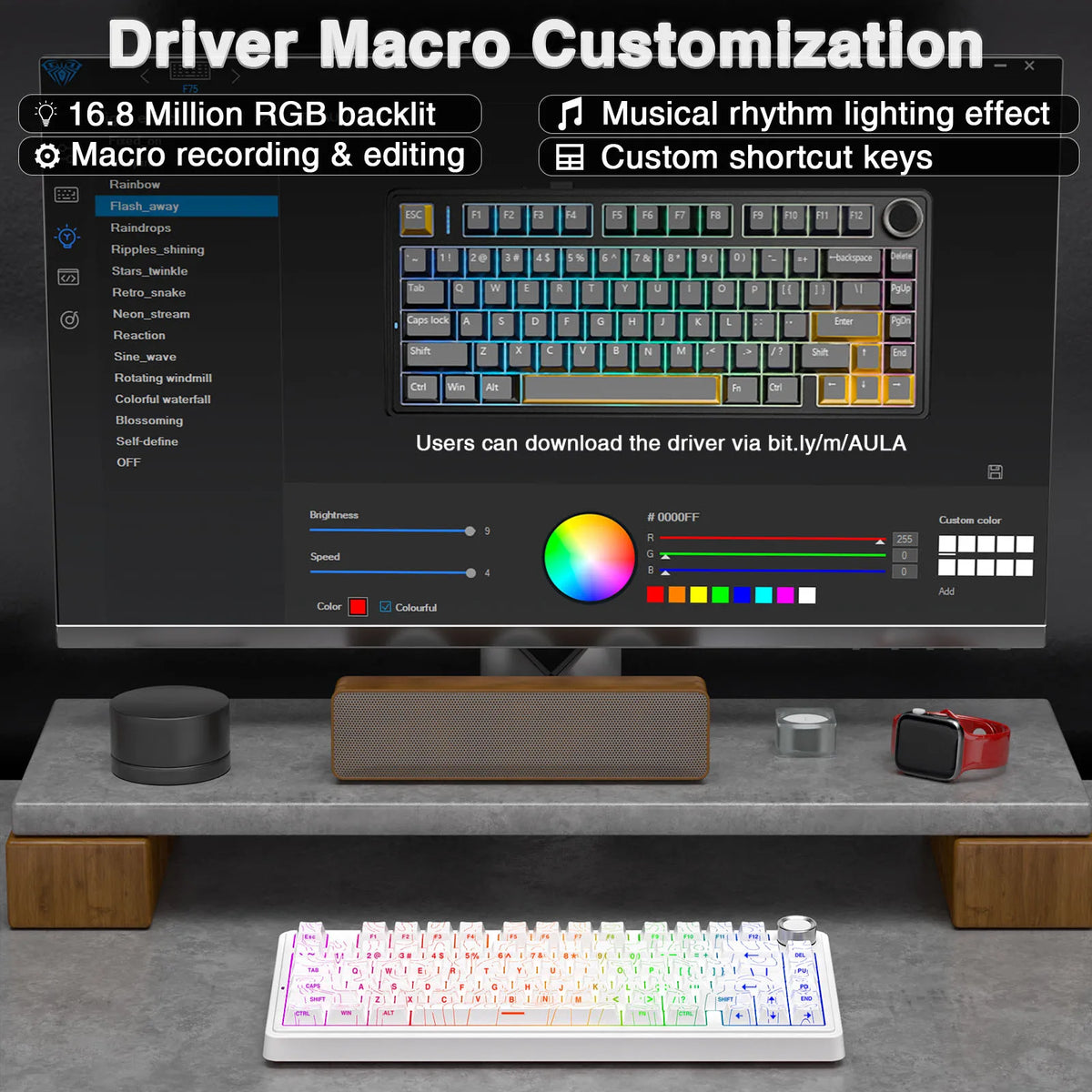 AULA F75 Pro 75% Gasket Wireless RGB Mechanical Keyboard