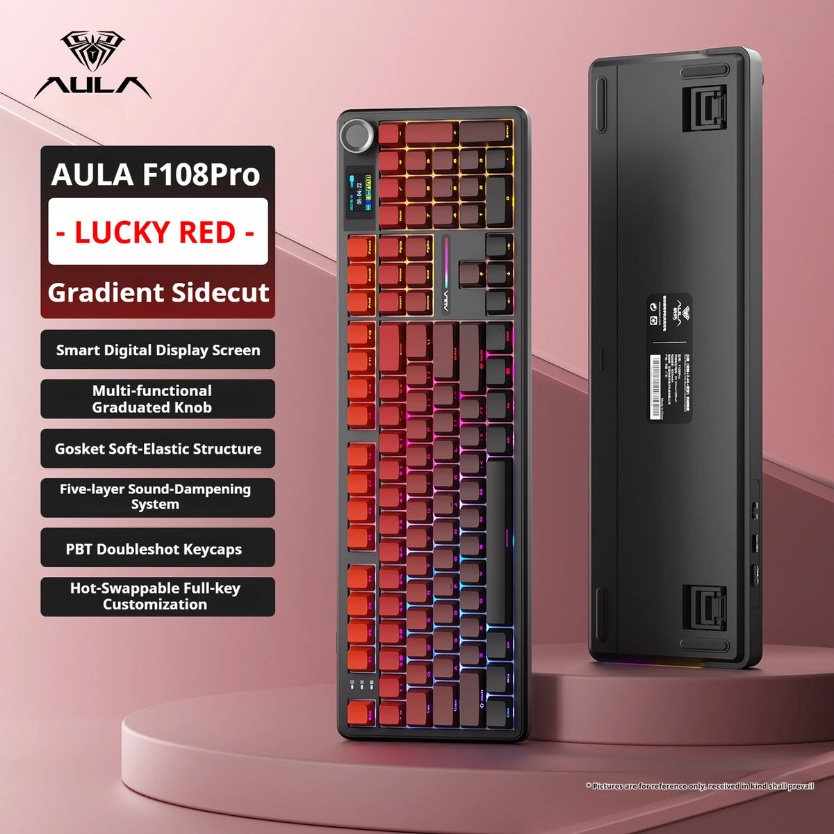 AULA F108 Pro 104-Key Tri-Mode Hot-Swap RGB Keyboard