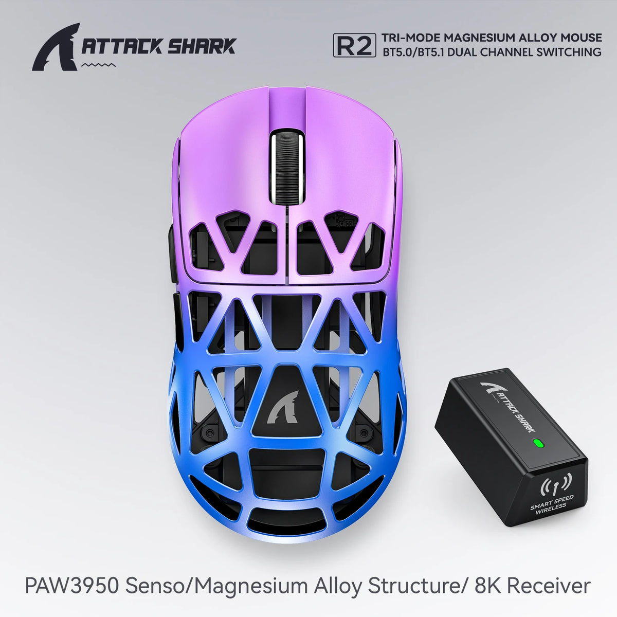 ATTACK SHARK R2 42K DPI Magnesium Wireless Gaming Mouse
