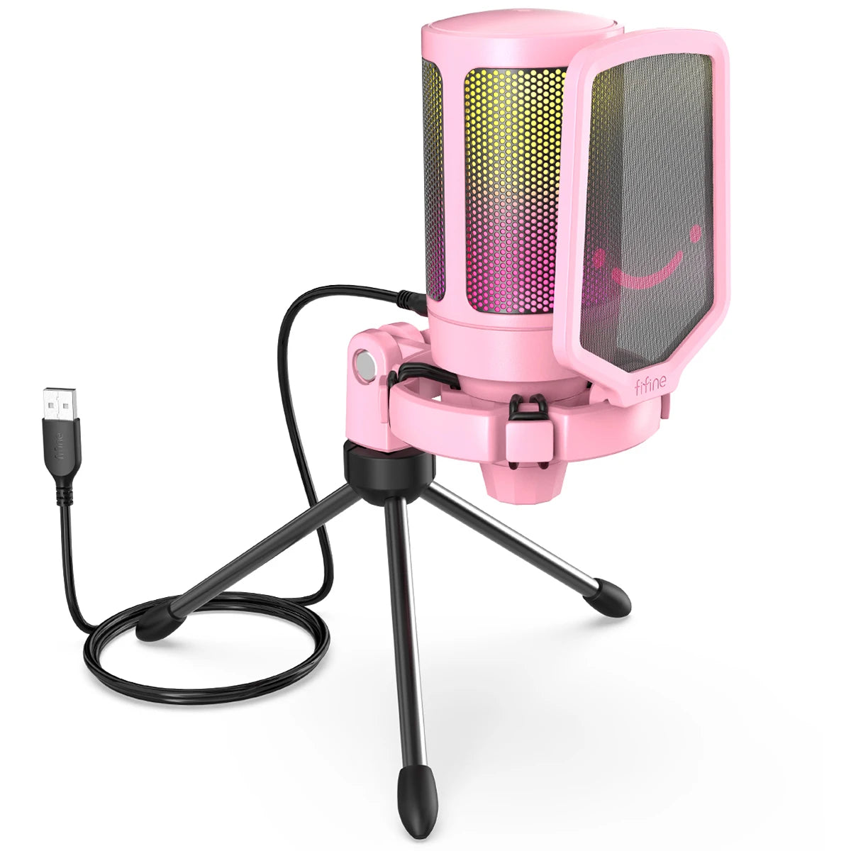 FIFINE A6V USB RGB Condenser Gaming Microphone