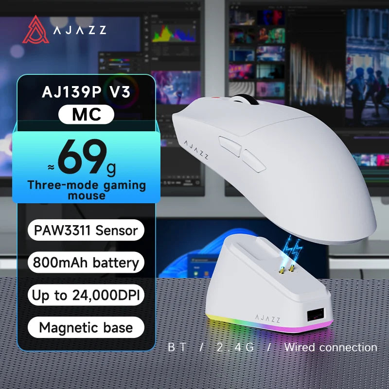 AJAZZ AJ139 Wireless Gaming Mouse with Magnetic Charging Base