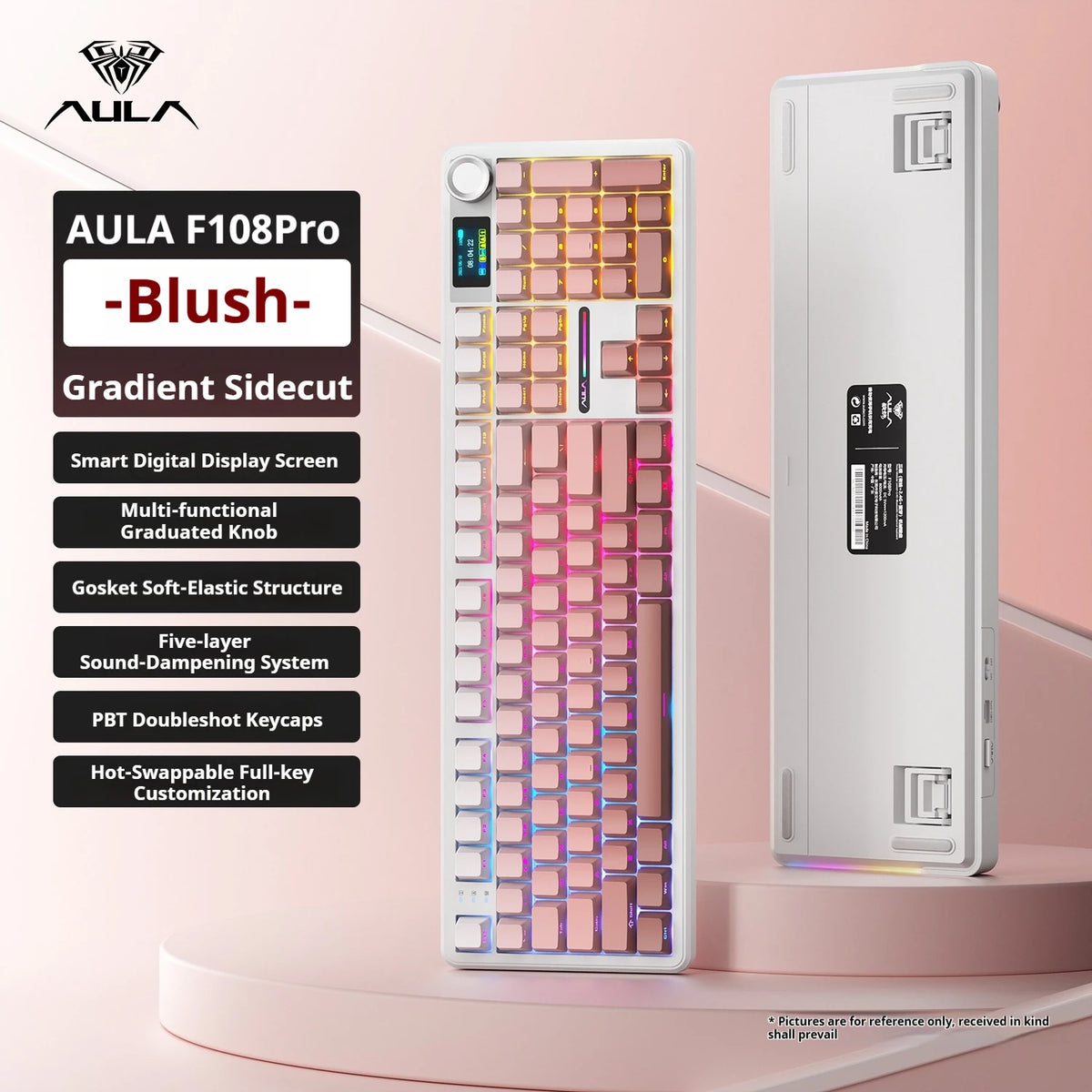 AULA F108 Pro 104-Key Tri-Mode Hot-Swap RGB Keyboard