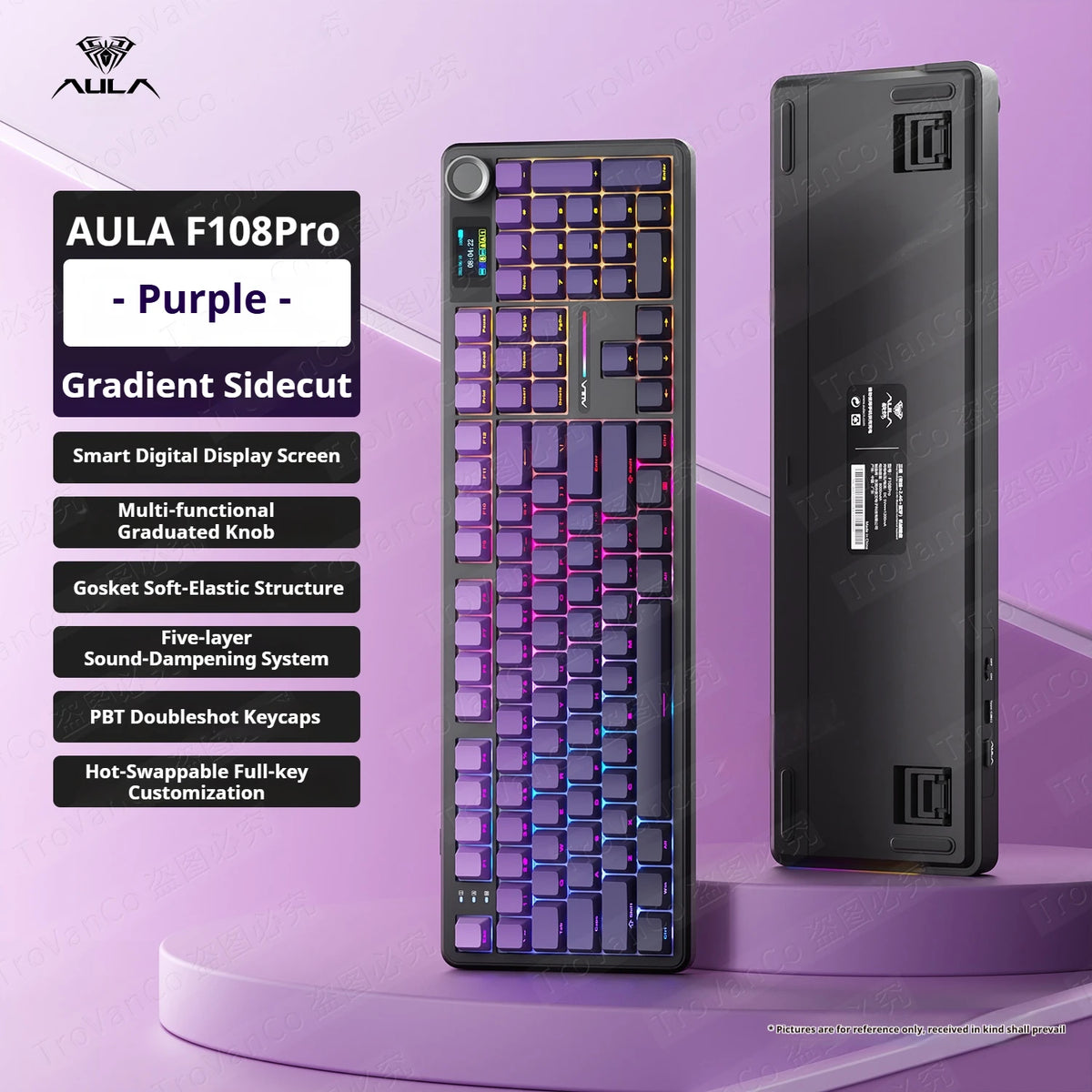 AULA F108 Pro 104-Key Tri-Mode Hot-Swap RGB Keyboard
