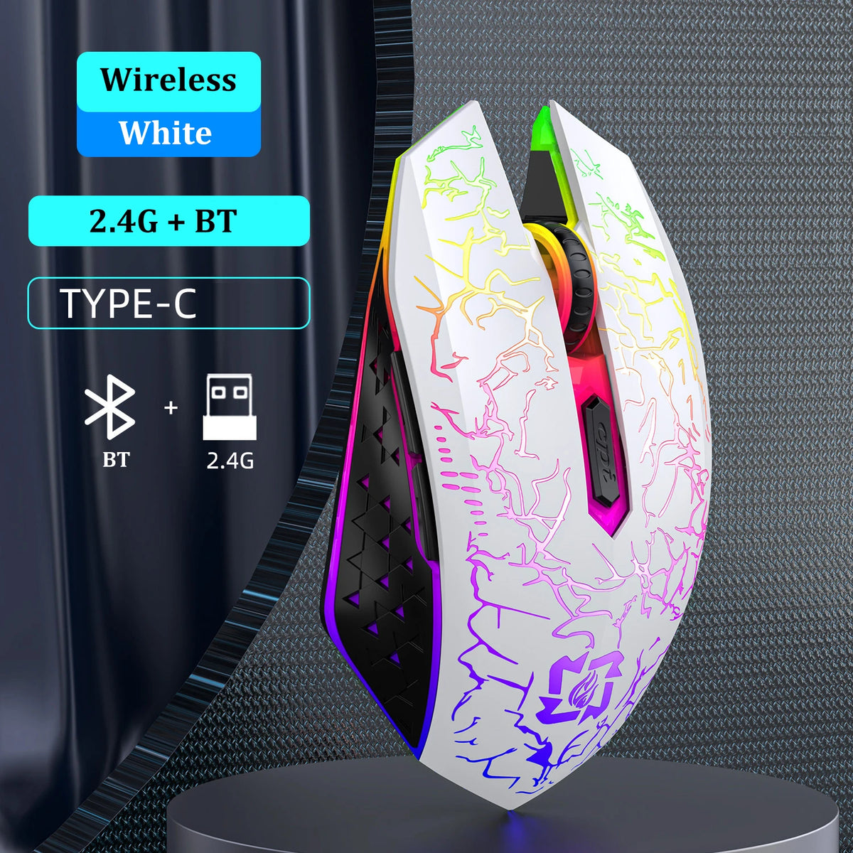 Dual-Mode Bluetooth 5.2 RGB Wireless Gaming Mouse