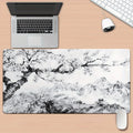 Black & White Cherry Blossom Mountain Desk Mat