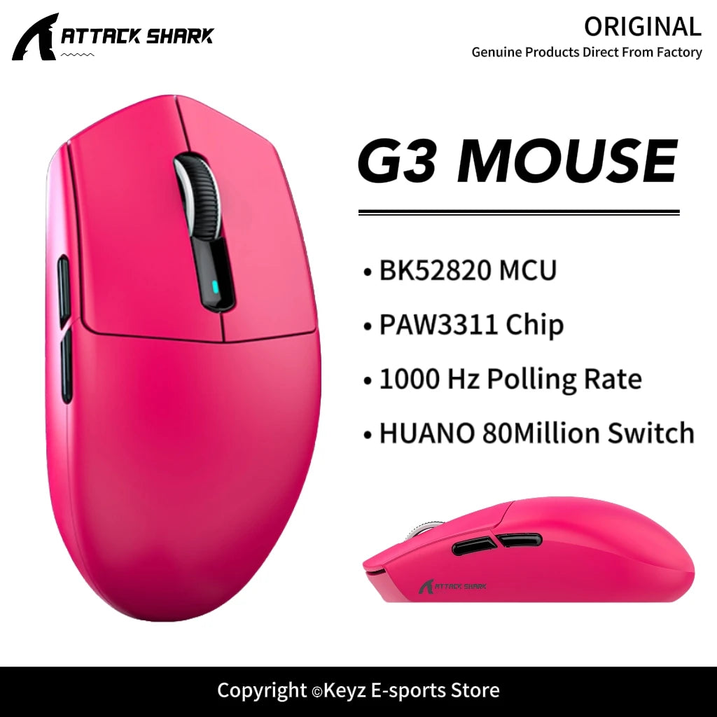 ATTACK SHARK G3 25K DPI Wireless Gaming Mouse