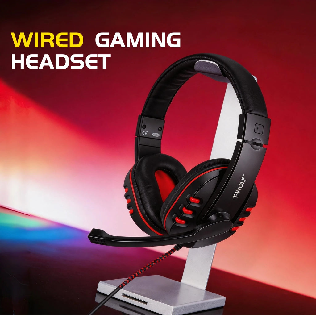 T-WOLF 4-in-1 RGB Gaming Keyboard, Mouse, Headset & Pad Set