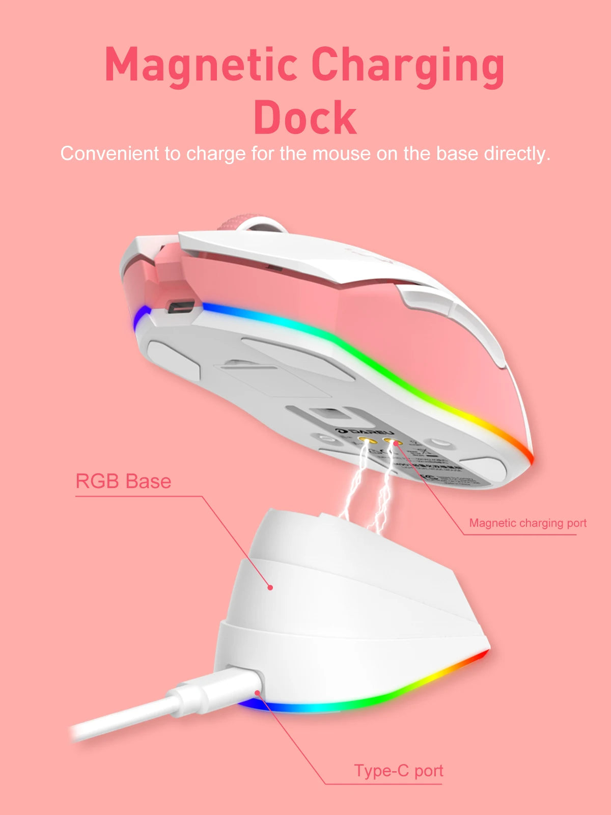 DAREU Dual-Mode RGB Rechargeable Gaming Mouse