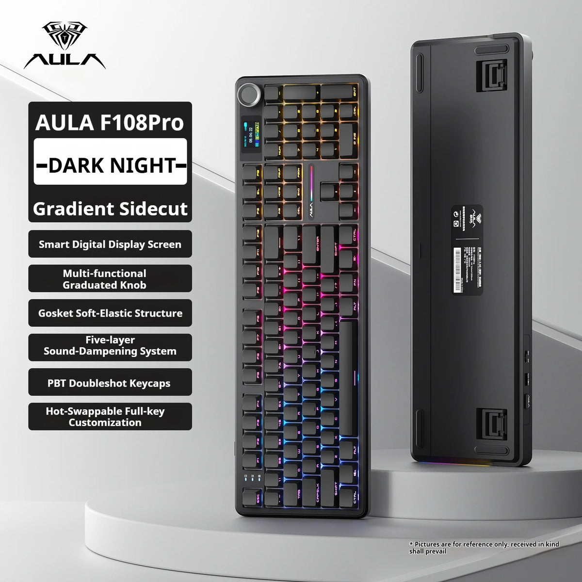 AULA F108 Pro 104-Key Tri-Mode Hot-Swap RGB Keyboard