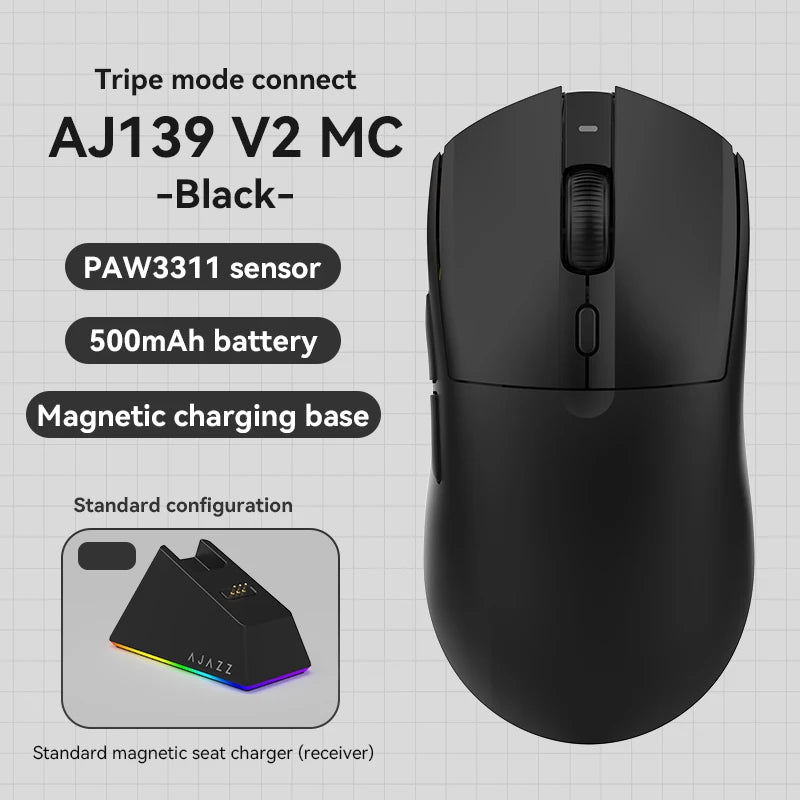 Wireless Gaming Mouse AJ139-V2/AJ139P-V3-MC with 12000DPI Max AJ139P MAX with 32000DPI Magnetic Charging Base  Gaming Mouse