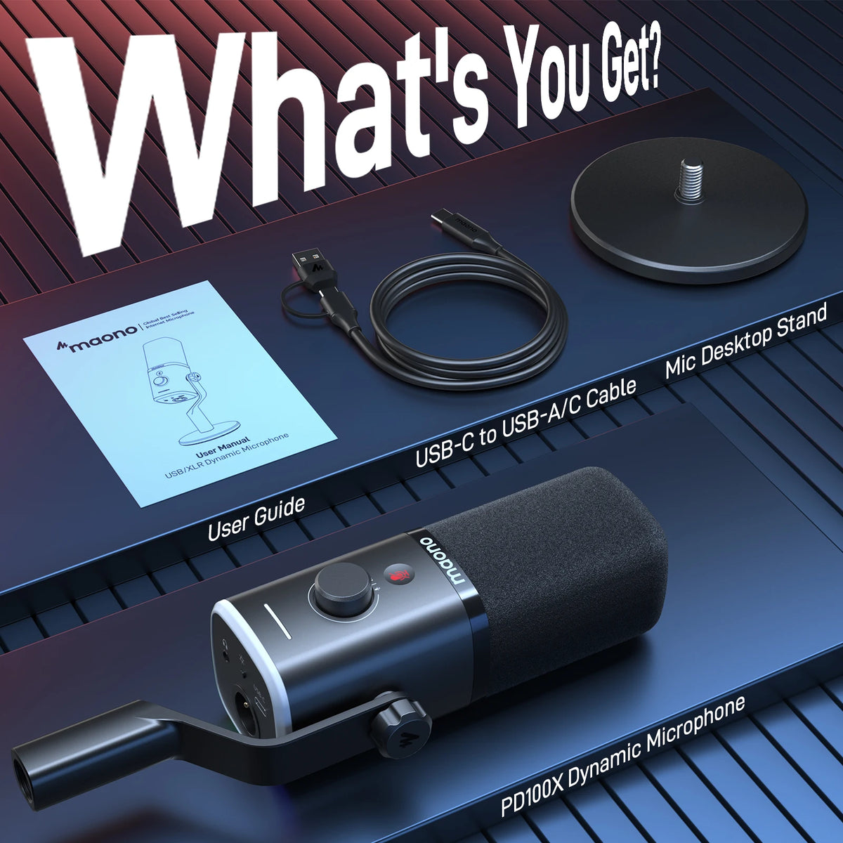 MAONO PD100X USB/XLR RGB Dynamic Gaming Microphone