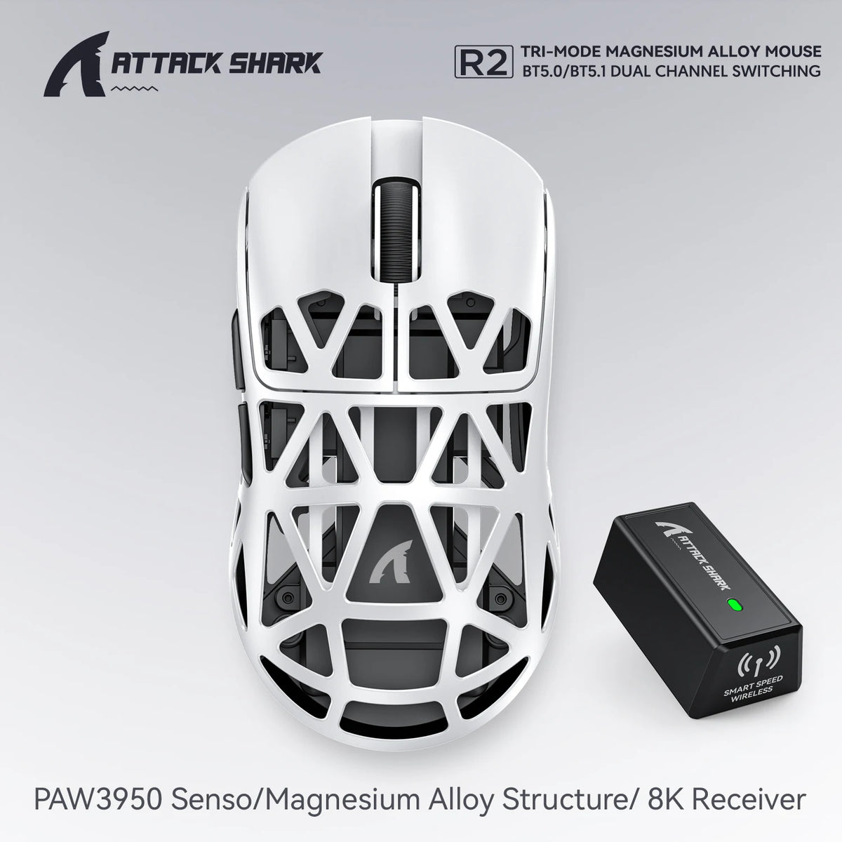 ATTACK SHARK R2 42K DPI Magnesium Wireless Gaming Mouse